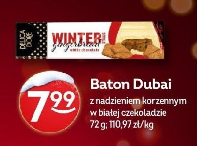 Baton Dubai z nadzieniem korzennym w białej czekoladzie promocja w Żabka