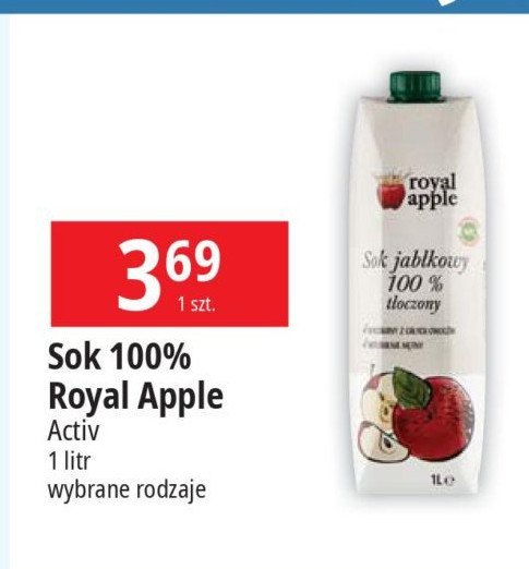 Sok jabłkowy 100% Royal apple promocja