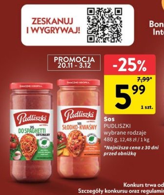 Sos Pudliszki wybrane rodzaje promocja w Intermarche