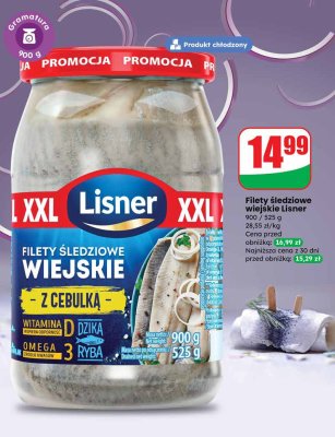 Filety śledziowe wiejskie Lisner promocja w Dino