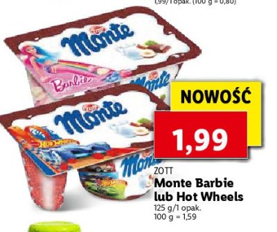 Deser hot wheels Zott monte promocja