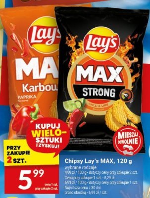 Chipsy Lay's MAX, 120 g promocja w Twój Market