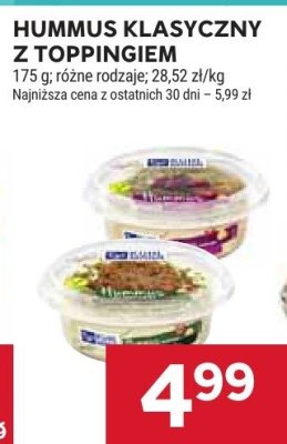 Hummus klasyczny z toppingiem promocja w Stokrotka
