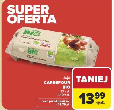 Jaja Carrefour Bio z chowu ekologicznego promocja w Carrefour