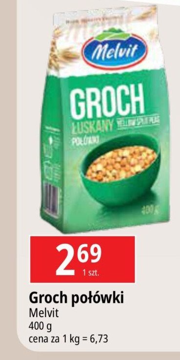 Groch łuskany połówki Melvit promocja
