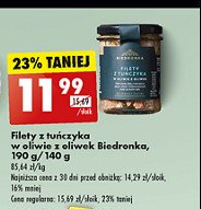 Filety z tuńczyka w oliwie z oliwek Biedronka promocja