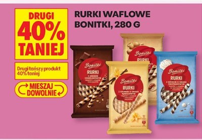 Rurki waflowe, 280 g drugi produkt -40% promocja w Biedronka