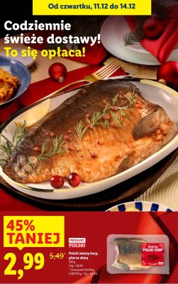Karp Polski świeży karp, płat ze skórą promocja w Lidl
