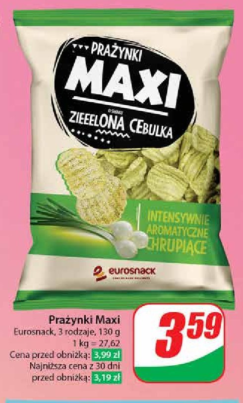 Prażynki o smaku zielonej cebulki Eurosnack maxi promocja
