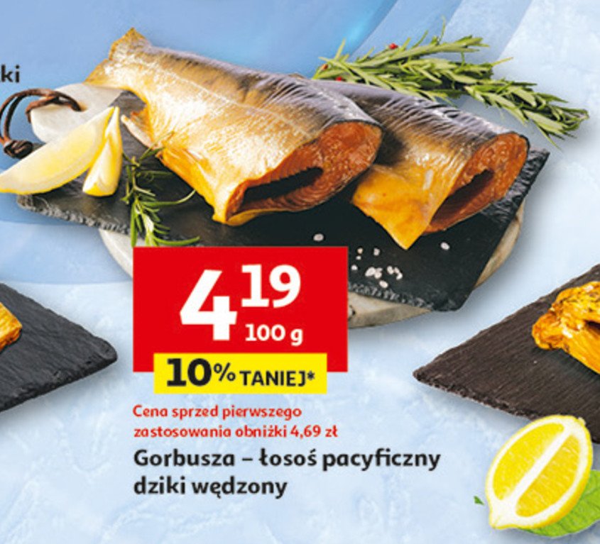 Łosoś pacyficzny dziki wędzony na gorąco promocja w Auchan