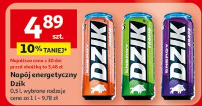 Napój energetyczny Dzik promocja w Auchan