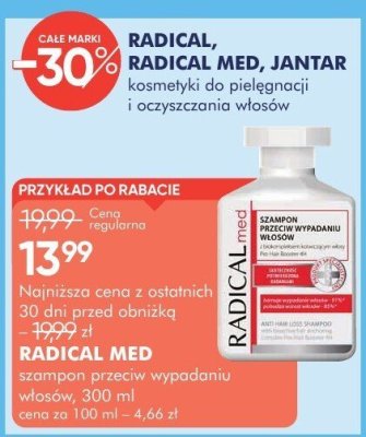 Szampon do włosów RADICAL, RADICAL MED, JANTAR szampon przeciw wypadaniu włosów promocja w Super-Pharm