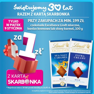 Czekolada Lindt Excellence mleczna Sea Salt Caramel promocja w Auchan