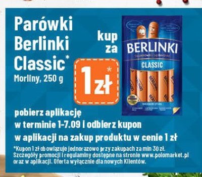 Parówki classic Morliny berlinki promocja