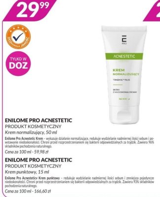 Krem normalizujący Enilome Pro Acnestetic promocja w DOZ.PL