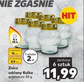 Znicz szklany kulka 30 g promocja