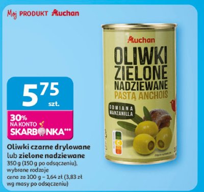 Oliwki zielone nadziewane past膮 anchois Auchan promocja