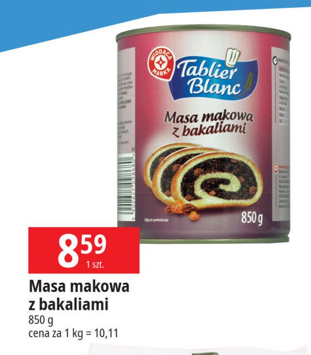 Masa makowa z bakaliami Wiodąca marka tablier blanc promocja