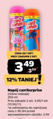 Napój cani Surprise różne rodzaje promocja w Netto