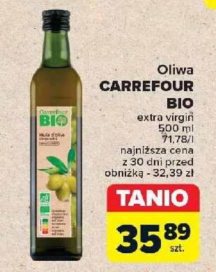 Oliwa z oliwek z pierwszego tłoczenia Carrefour bio promocja