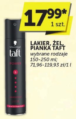 Lakier, żel, pianka Taft wybrane rodzaje 150-250ml promocja w ABC