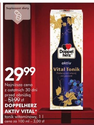 Tonik witaminowy DOPPELHERZ AKTIV VITAL promocja w Super-Pharm