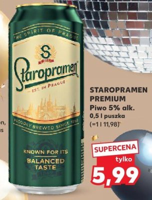 Piwo STAROPRAMEN PREMIUM 5% alk. 0,5 l promocja w Kaufland