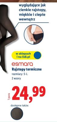 Rajstopy termiczne r. S-L promocja w Lidl