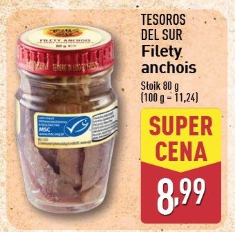 Filety anchois TESOROS DEL SUR promocja w Aldi
