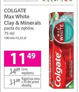 Pasta do zębów clay & minerals Colgate max white promocja