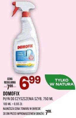 Płyn do czyszczenia szyb DOMOFIX 750 ML promocja w Drogerie Natura