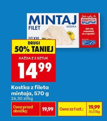 Kostka z fileta mintaja, 570 g promocja w Biedronka