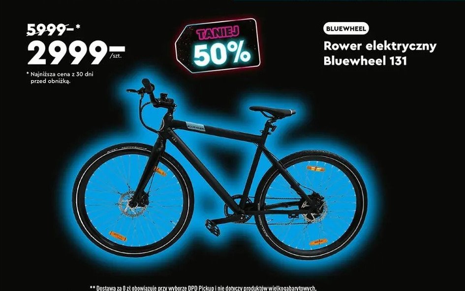 Rower elektryczny bluewheel 131 promocja w Biedronka