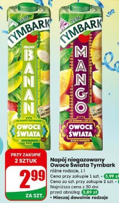 Napój niegazowany Owoce Świata Zielony Banan promocja w Dino