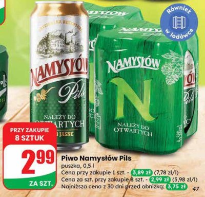 Piwo Namysłów Pils puszka promocja w Dino
