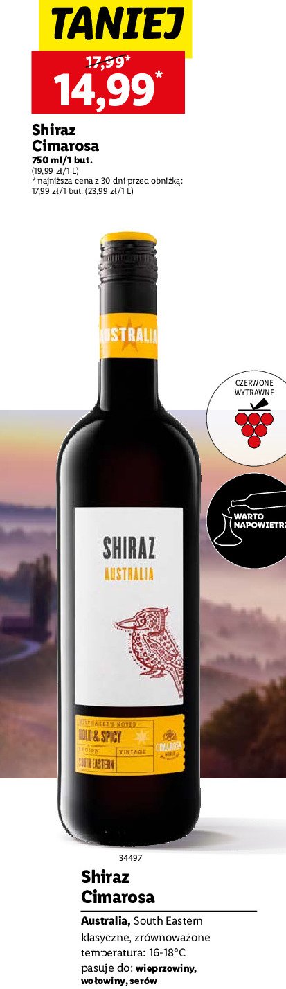 Wino Shiraz australia promocja w Lidl