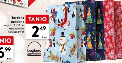 Torebka ozdobna mix wzorów świątecznych promocja w Intermarche