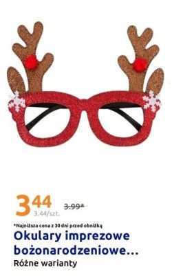 Okulary imprezowe bożonarodzeniowe promocja w Action