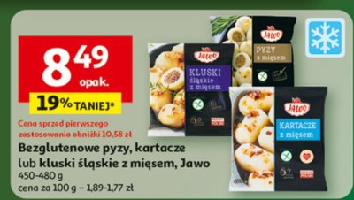 Bezglutenowe pyzy, kluski śląskie z mięsem, Jawo promocja w Auchan