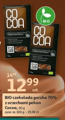 Czekolada gorzka 70% z orzechami pekan bio Cocoa promocja