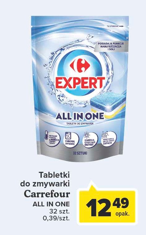 Tabletki do zmywania all in one Carrefour expert promocja