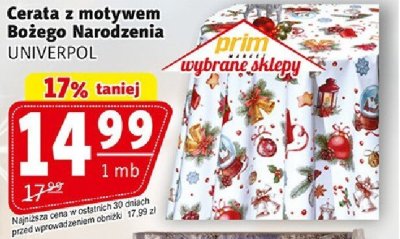 Cerata z motywem Bożego Narodzenia UNIVERPOL promocja w Prim Market