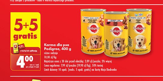 Karma dla psa wołowina w galaretce Pedigree promocja w Biedronka