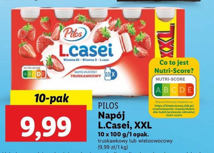 Jogurt mleczny wieloowocowy Pilos l.casei promocja