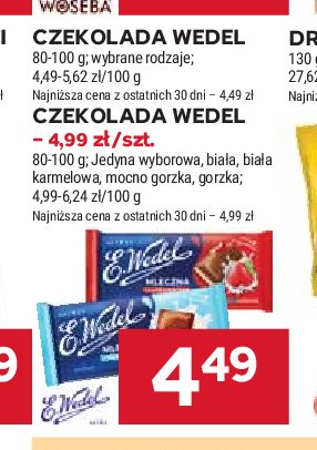 Czekolada wyborowa E. wedel jedyna promocja