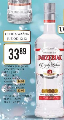Wódka Jarzębiak Czysty Luksus promocja w Dino
