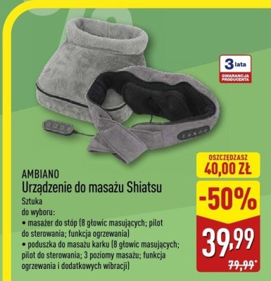 Urządzenie do masażu AMBIANO Urządzenie do masażu Shiatsu promocja w Aldi