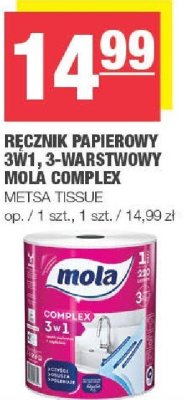 Ręcznik papierowy 3M1, 3-warstwowy Mola Complex promocja w SPAR