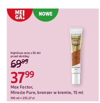 Bronzer w kremie MAX FACTOR MIRACLE PURE promocja w Rossmann