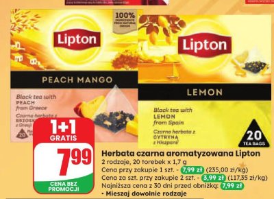 Herbata czarna aromatyzowana Peach Mango promocja w Dino
